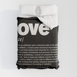 Define LOVE w/b Duvet Cover