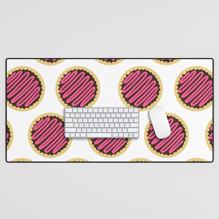 Strawberry Frosting Cookies Desk Mat