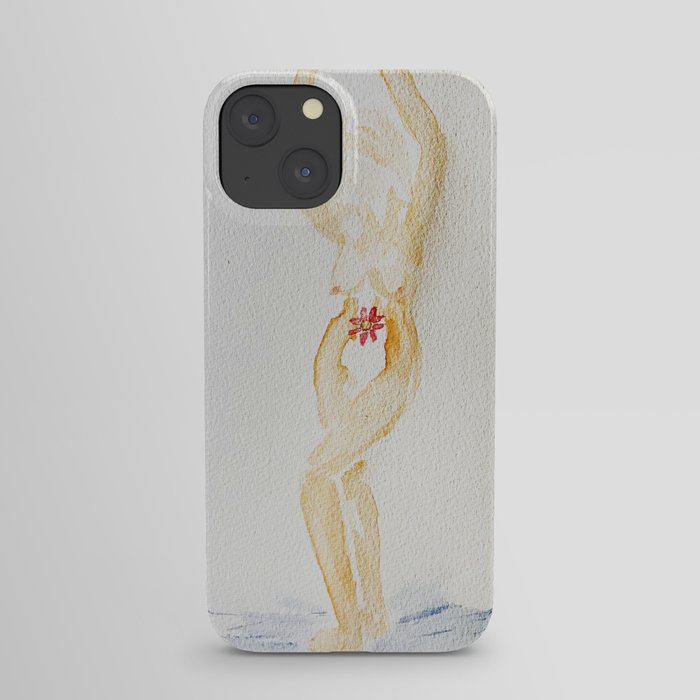 Regenerate (nude woman with flower) iPhone Case
