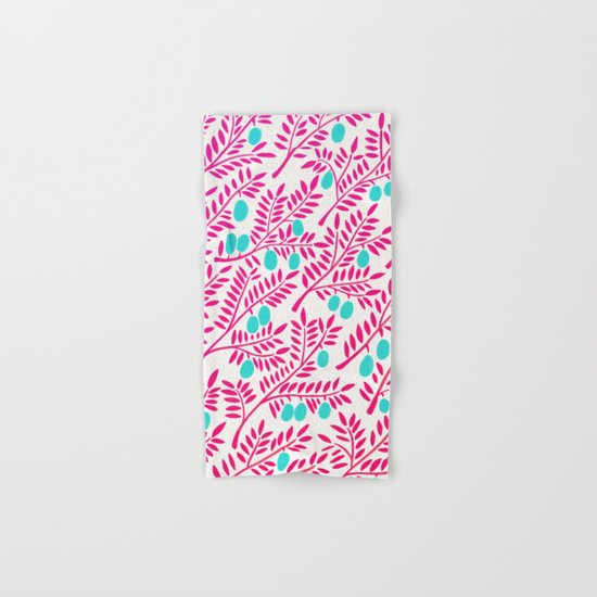 Olive Branches – Pink Ombré & Turquoise Hand & Bath Towel