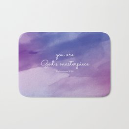 You are God's masterpiece, Ephesians 2:10 Bath Mat | Graphicdesign, Christianity, Christiangifts, Scripture, Bibleversegifts, Christianquote, Scripturequote, Christian, Christianhome, Christianwallart 