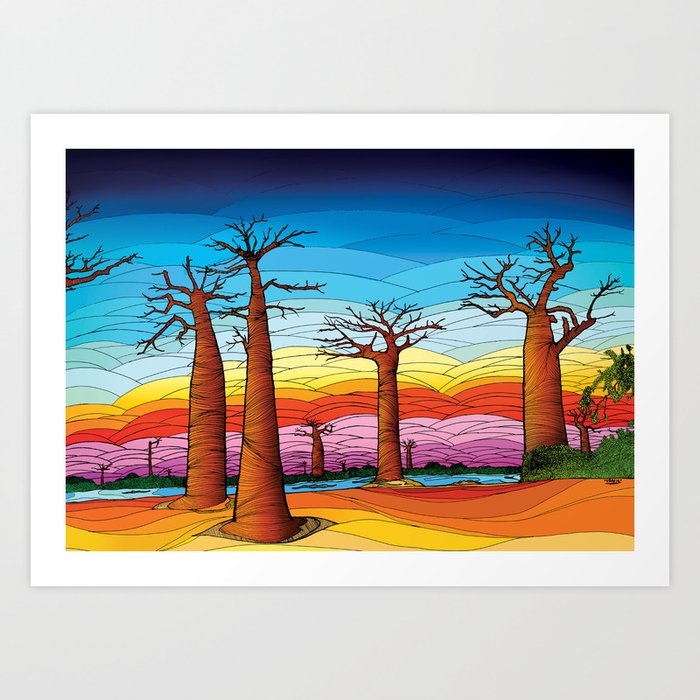 madagascar trees Art Print