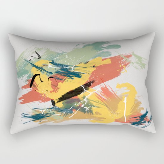 Intuitive Conversations, Abstract Mid Century Colors Rectangular Pillow
