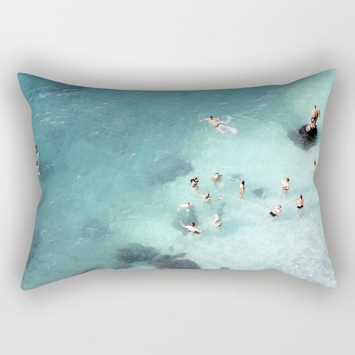 Italy finest Blue water at Amalfi Coast Rectangular Pillow