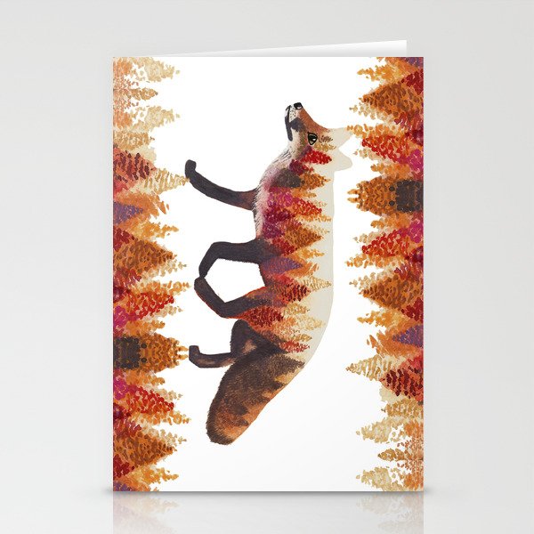 Double Exposure Fox Stationery Cards