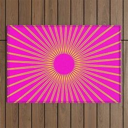 sun with pink background Outdoor Rug