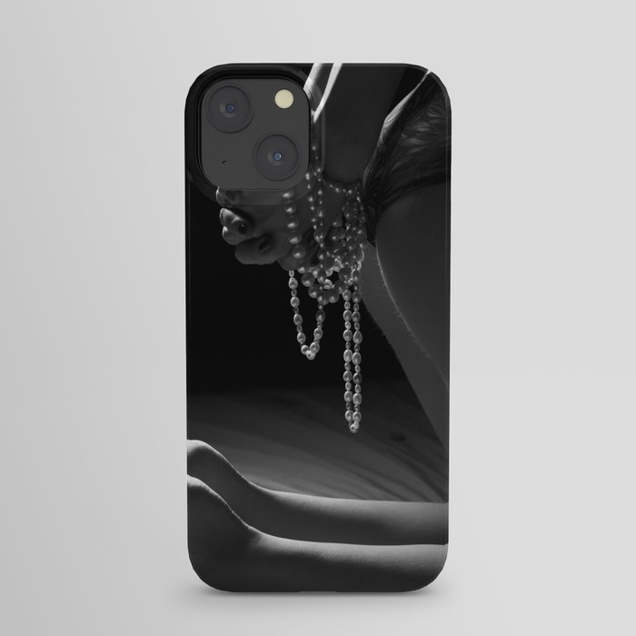 Woman in Bedroom- Black & White iPhone Case