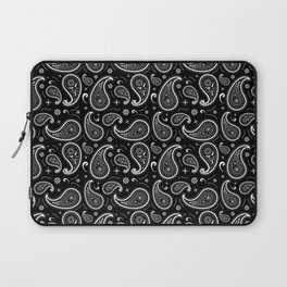 Black and White Paisley Pattern Laptop Sleeve