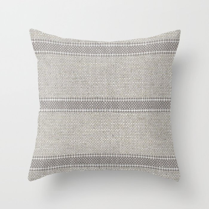 Vintage Grain sack Grey Linen  Throw Pillow