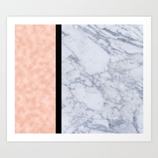 Modern candy pink and marble Art Print