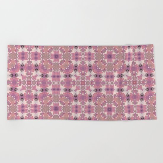 Abstract pattern in pink beige Browns . Ornament . Beach Towel