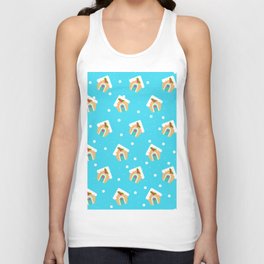 Christmas Pattern Turquoise House Biscuit Unisex Tank Top