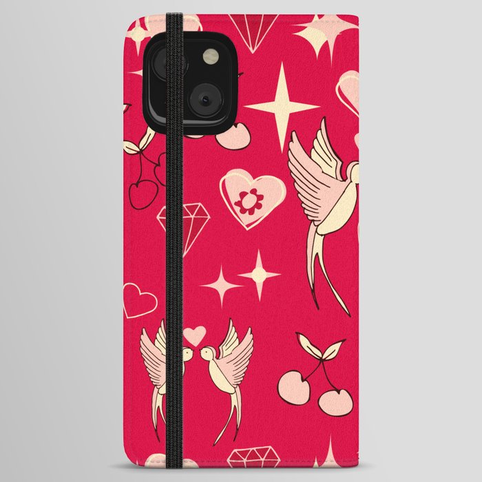 Kitsch Valentine Hot Pink iPhone Wallet Case