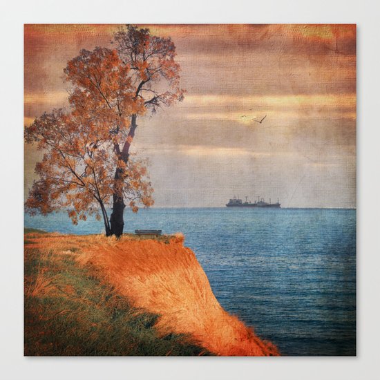 Autumn by the sea Canvas Print