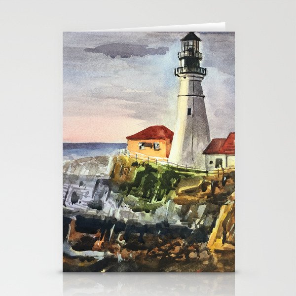 Portland Lighthouse Maine United States Stationery Cards