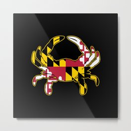 Maryland Flag Crab Metal Print | Black, Isolated, Sting, Wildlife, Claw, Maryland, Vector, Poisonous, Danger, Insect 