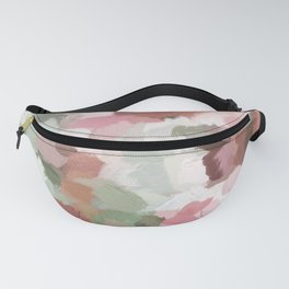 Spring Flurry - Sage Mint Green Fuchsia Blush Pink Abstract Flower Wall Art, Springtime Painting Fanny Pack