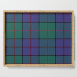 Blue and Green Square Pattern Serving Tray