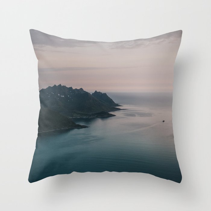 Fjord - Landscape and Nature Photography Throw Pillow