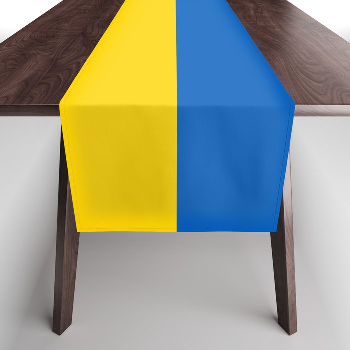 Sapphire and Yellow Solid Shapes Ukraine Flag Colors 2 100 Percent Commission Donated Read Bio Table Runner