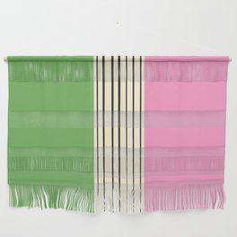 Flawa - Green Pink Colorful Minimalistic Art Design Pattern Wall Hanging