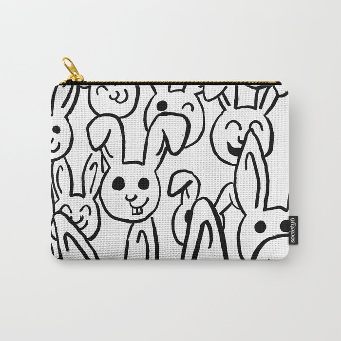 Black & White Bunnies Carry-All Pouch