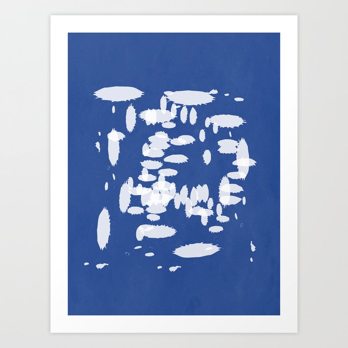 Abstract Splash Navy Blue Art Print