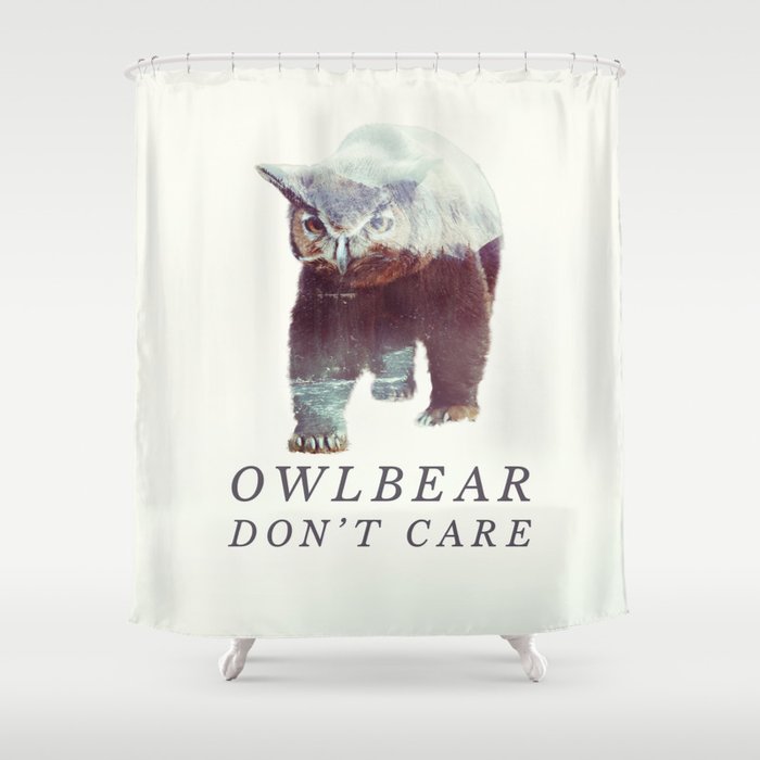 Owlbear (Typography) Shower Curtain
