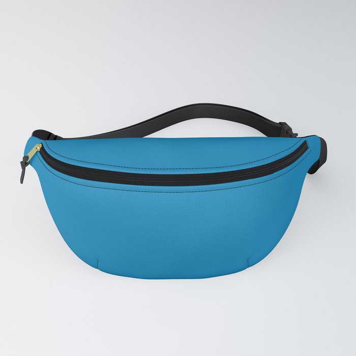 Ibiza Blue pure pastel cerulean blue solid color modern abstract pattern  Fanny Pack
