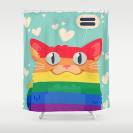 LGBT Cat Shower Curtain