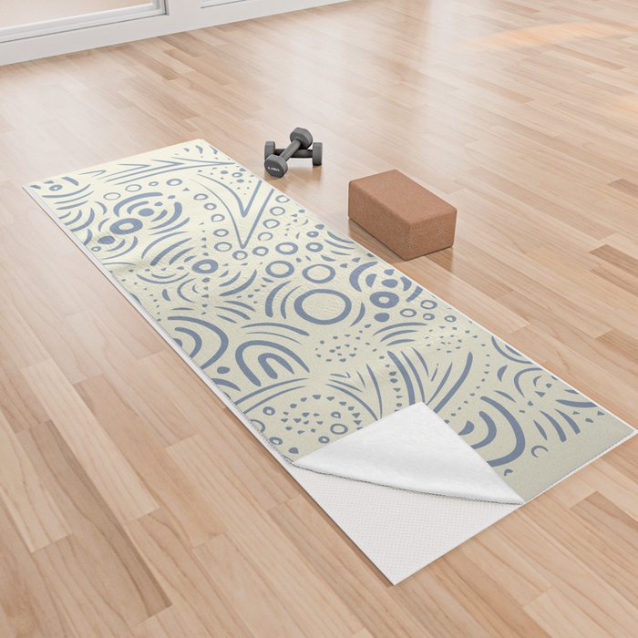 Intricate Exotic Pattern Beige Yoga Towel