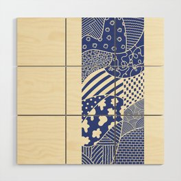 Abstract geometric pattern collection in color block 1 Wood Wall Art