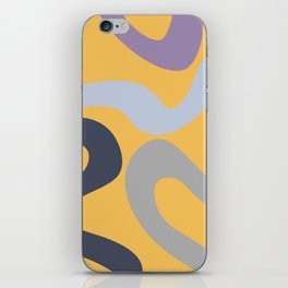 Colorful abstract waves - yellow, blue, grey, navy blue, purple iPhone Skin