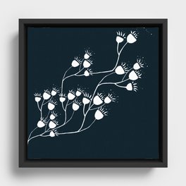 Reaching out to the night sky Framed Canvas