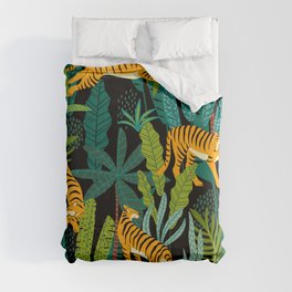 Tigers In The Jungle Duvet Cover