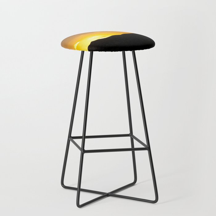 Color photo of mountain sunset with film strip decoretion Bar Stool