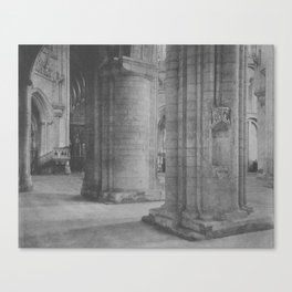 Nave and octagon of the Cathedral gothic church arcitecture black and white photograph / photography by Frederick H. Evans Canvas Print