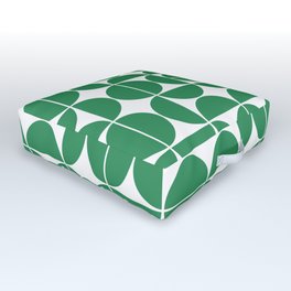 Mid Century Modern Geometric 04 Green Outdoor Floor Cushion