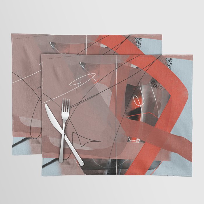 Neutral Colors Modern Linear Abstract Art Placemat