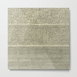 The Rosetta Stone // Parchment Metal Print | Demotic, Egyptian, Blanket, Historical, Writing, Curtain, Rosettastone, Egypt, Archaeology, Language 