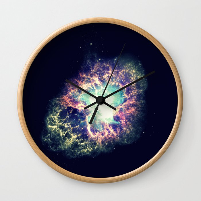 Galaxy Crab Nebula : Deep Pastels Wall Clock