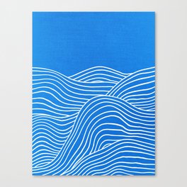 French Blue Ocean Waves Canvas Print
