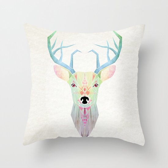 white deer Throw Pillow
