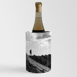 Adventure on the Mountain Peaks | black and white nature photography | Europe photo / art print Wine Chiller
