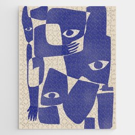 Blue abstract figurative Jigsaw Puzzle