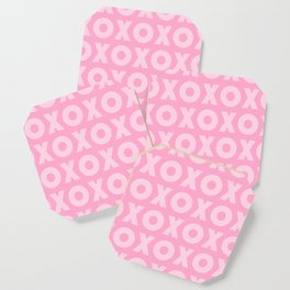 Pink XOXO Pattern Coaster