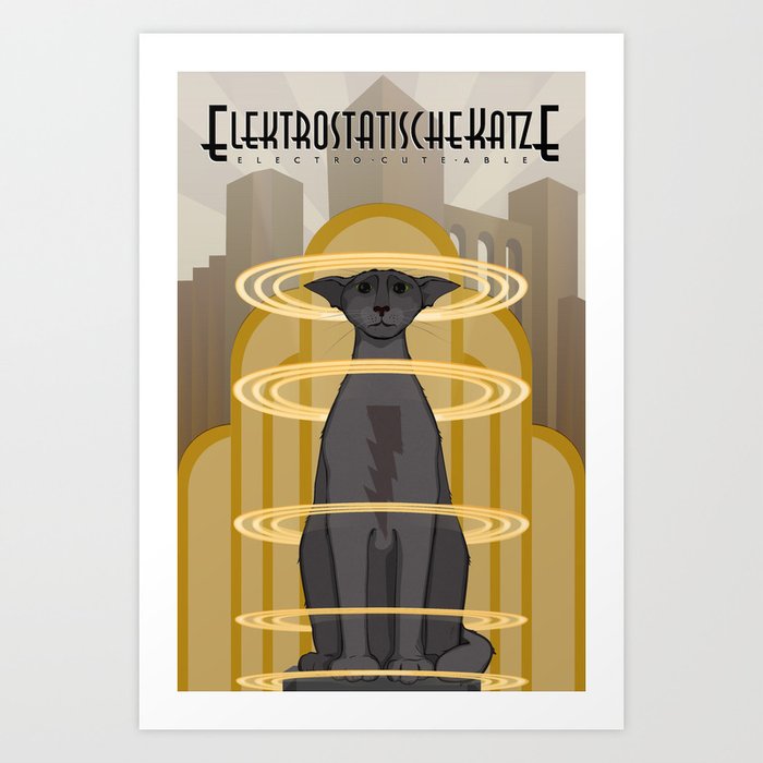 Elektrostatische Katze [Staticat] Art Print