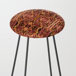 Liquid Light Series 65 ~ Colorful Abstract Fractal Pattern Counter Stool