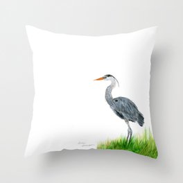 "Tall and Graceful" the Blue Heron by Teresa Thompson Throw Pillow
