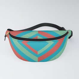 Aqua Red Green Diamond Minimal Illustration 2021 Color of the Year AI Aqua and Accent Shades Fanny Pack
